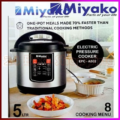 Picture of Miyako 5 Liter Electric Pressure Cooker EPC-502 With 8 Cooking Setup Multicolor