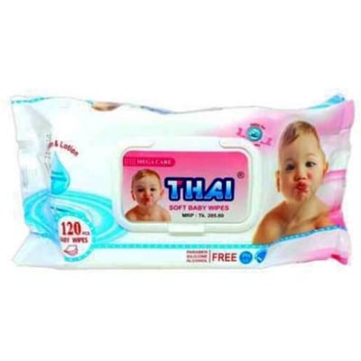 Picture of Thai Baby Wet Wipes (Pouch Pack)- 120Pcs Multicolor