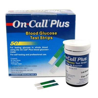 Picture of ON CALL PLUS Blood Glucose Test Strips 50 Pcs 
