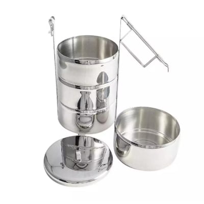 Picture of 4 Bowl Stainless Steel Food Carrier 18CM 304 FOOD GRADE Silver4BOWL
