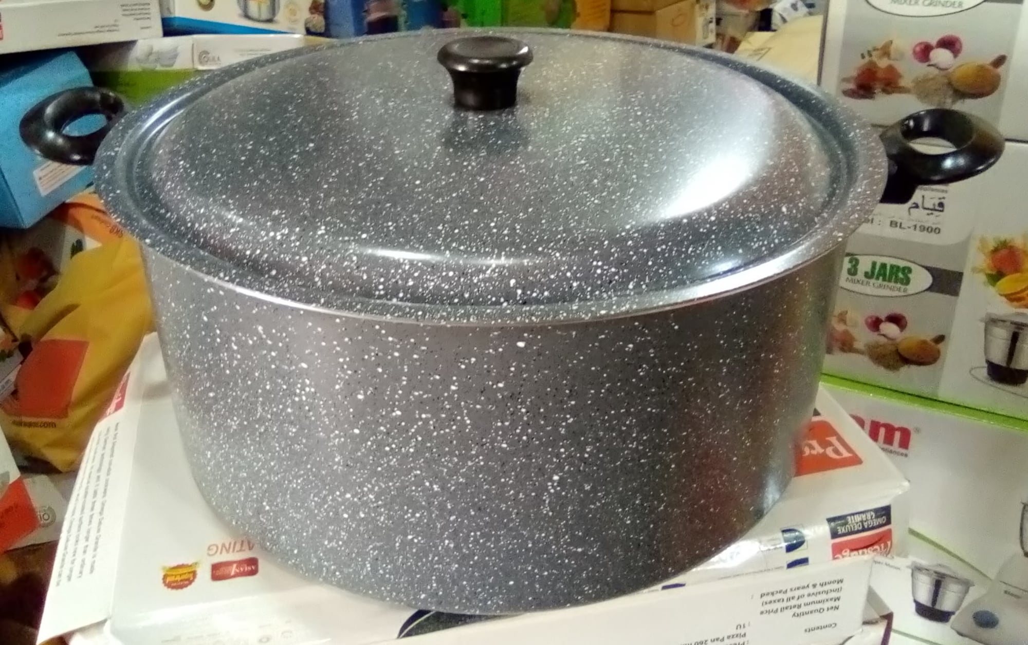 Picture of Kiam 40cm Marble Coated Party Casserole With Lid Multicolor