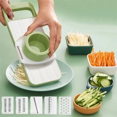 Picture of 5 In 1 Kitchen Vegetable Cutting Tools Vegetable Cutter Grater for Vegetables Slicers Shredders Multi Slicer Peeler Carrot Fruit Multicolor
