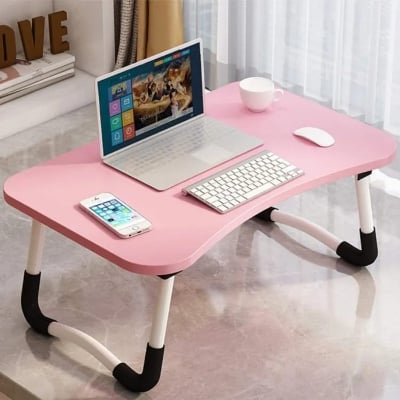 Picture of *Multi-function and Removable Stand Folding Computer Laptop Desk Small Bed Desk Simple Dormitory Lazy Table Bed with Laptop Table with Holder Slot Portable Table Stand for Laptop Tablet Reading Table - cloth stand* Multicolor