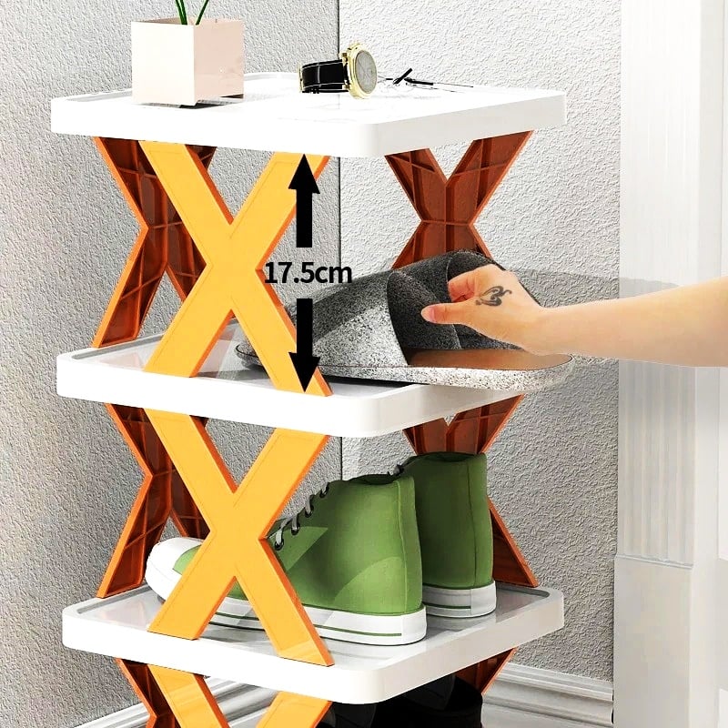 Picture of Multi-functional household foldable shoe cabinet, home balcony toy foldable storage Multicolor