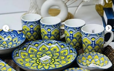 Picture of 24 Pieces Ariane Dinner Set YELLOW Design Multicolor