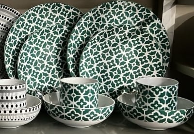 Picture of 24 Pieces Ariane Dinner Set GREEN Design Multicolor