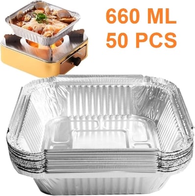 Picture of Aluminium Foil Container box 660ml 50 pcs Multicolor