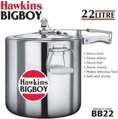Picture of Hawkins Pressure Cooker/ Hawkins Bigboy 22 Litre Silver