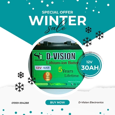 Picture of 12 Volt 30ah battery D Vision lithium-ion battery BMS Protection with 1 Year Guarantee