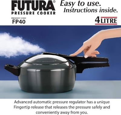 Picture of 4 Liter Futura Hard Anodized Pressure Cooker Multicolor