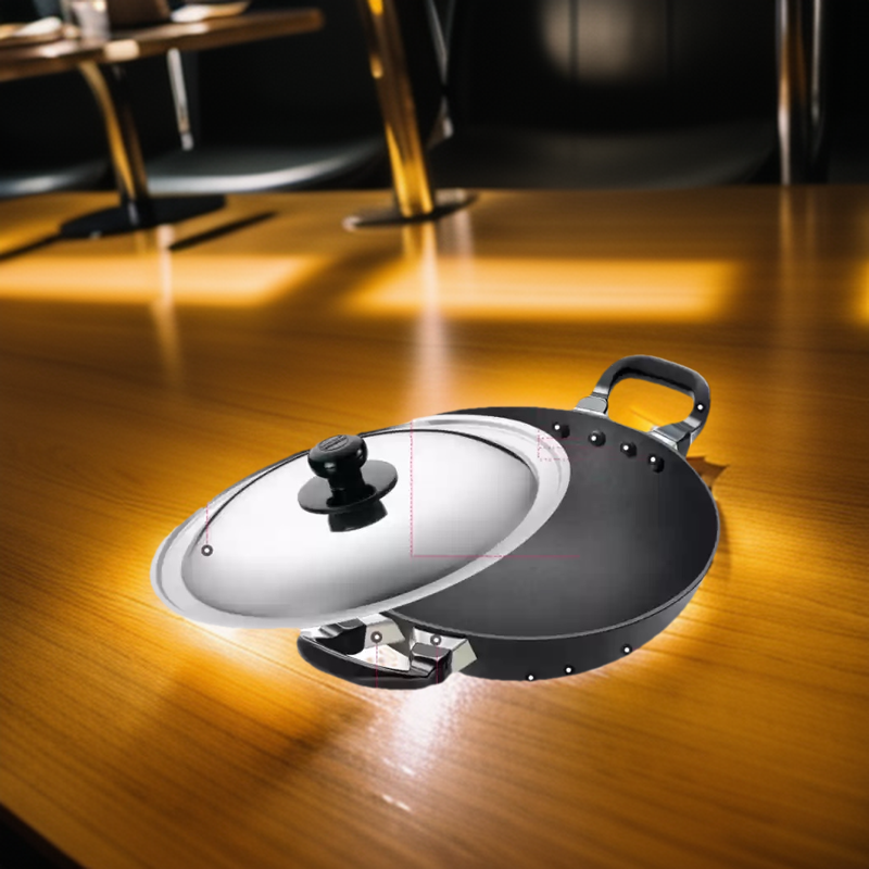 Picture of Hawkins Fututa Deep-Fry Pan, (NK40S) Kadhai 30 cm diameter with Lid 4 L capacity Multicolor