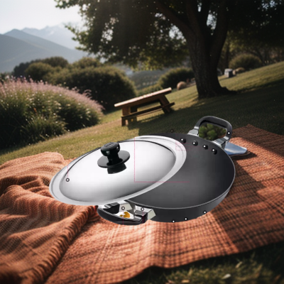 Picture of Hawkins Fututa Deep-Fry Pan, (NK40S) Kadhai 30 cm diameter with Lid 4 L capacity Multicolor
