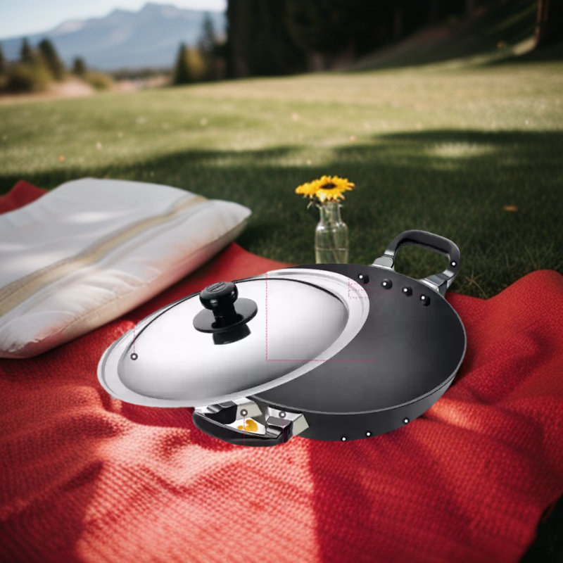 Picture of Hawkins Fututa Deep-Fry Pan, (NK40S) Kadhai 30 cm diameter with Lid 4 L capacity Multicolor