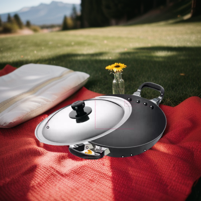 Picture of Hawkins Fututa Deep-Fry Pan, (NK40S) Kadhai 30 cm diameter with Lid 4 L capacity Multicolor