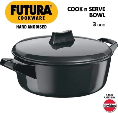 Picture of Hawkins Futura Hard Anodised Cook n Serve 3 Liter Multicolor