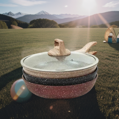 Picture of 24CM MGC Ajnur Marble Frypan With Glass Lid Multicolor