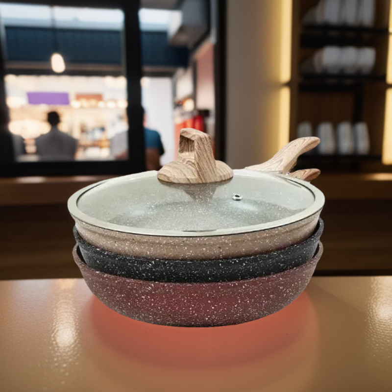 Picture of 24CM MGC Ajnur Marble Frypan With Glass Lid Multicolor
