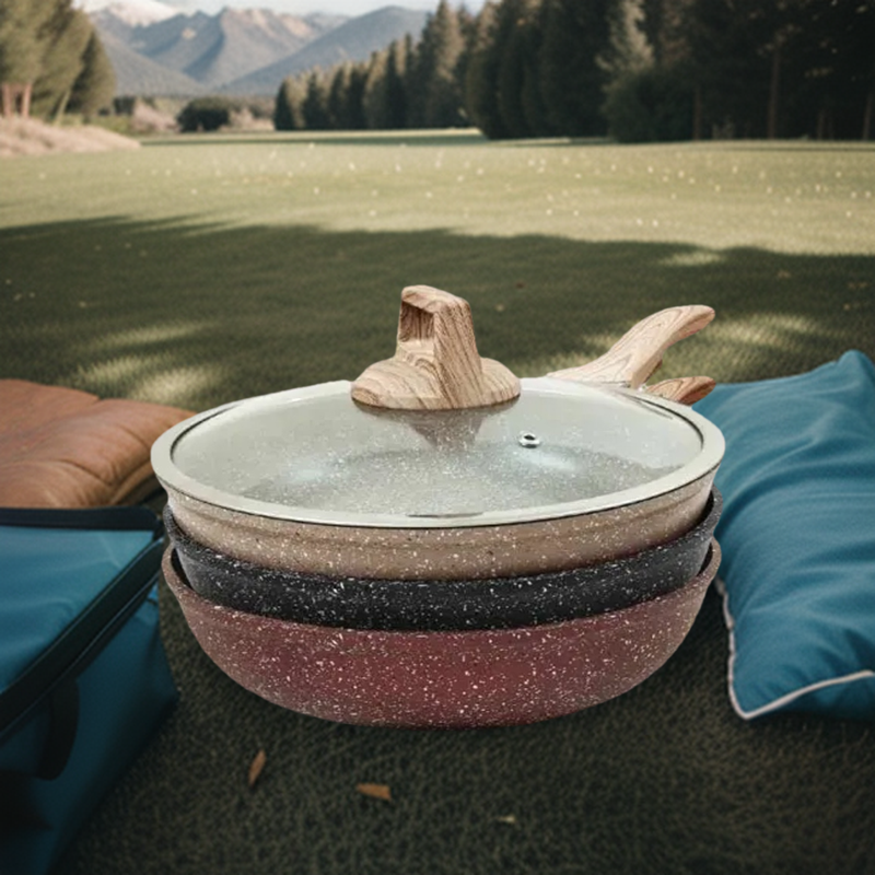 Picture of 26CM MGC Ajnur Marble Frypan With Glass Lid Multicolor
