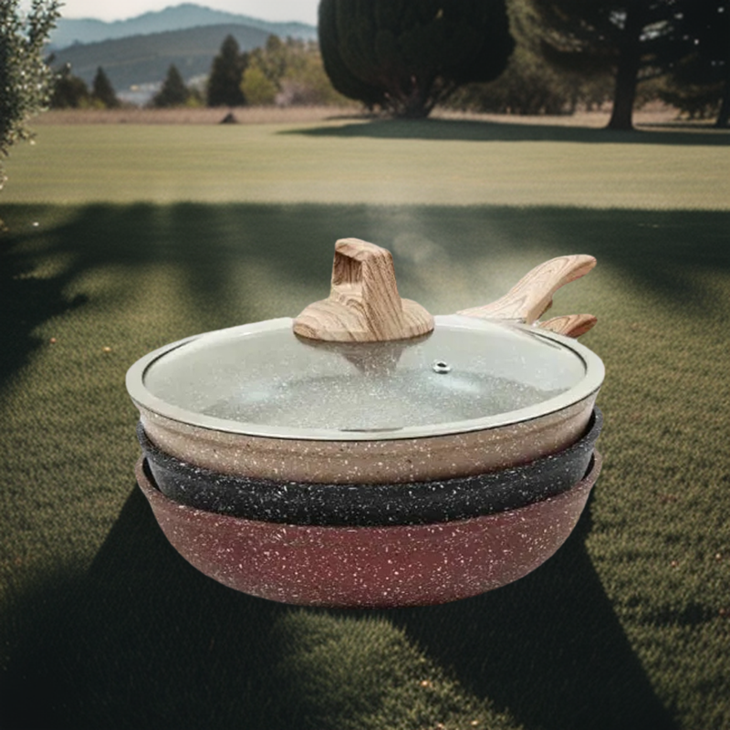 Picture of 28CM MGC Ajnur Marble Frypan With Glass Lid Multicolor