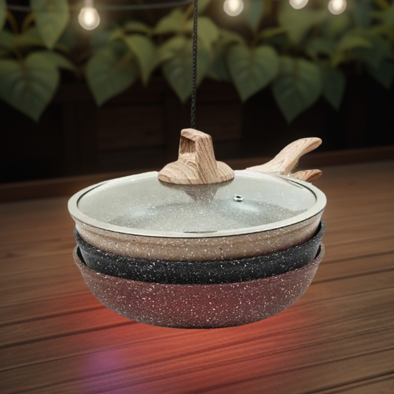 Picture of 28CM MGC Ajnur Marble Frypan With Glass Lid Multicolor