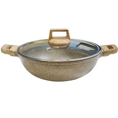 Picture of 24CM MGC Ajnur Marble Karai With Glass Lid Multicolor