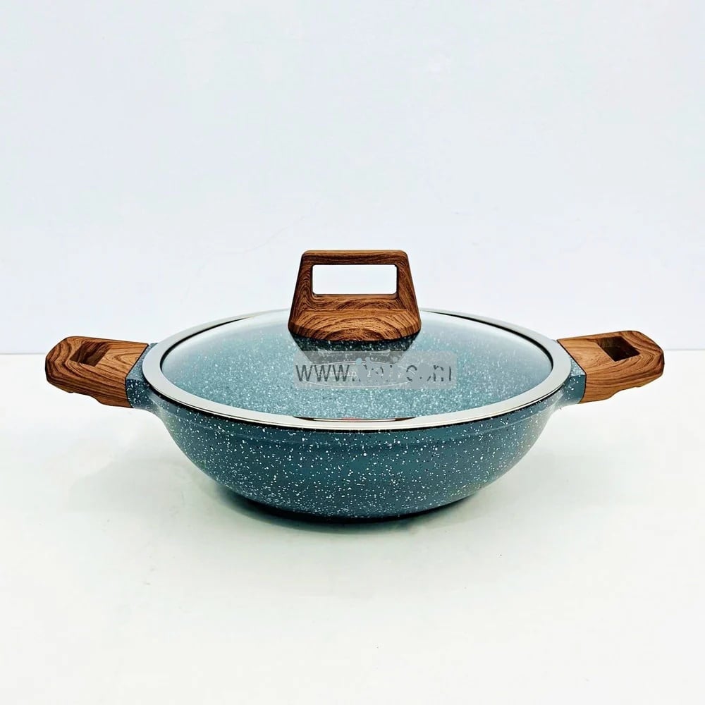 Picture of 24CM MGC Ajnur Marble Karai With Glass Lid Multicolor