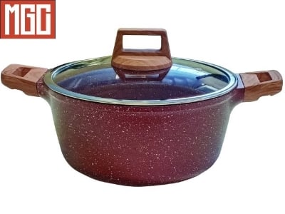 Picture of 24CM MGC Ajnur Marble Sospan or Casserole With Glass Lid Multicolor