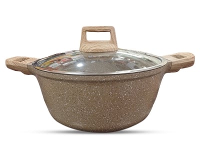 Picture of 24CM MGC Ajnur Marble Sospan or Casserole With Glass Lid Multicolor