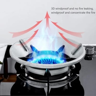 Picture of High Efficiency Gas Stove Energy Saving Cover Heat Insulation Pot Holder Wind Shield Rack 