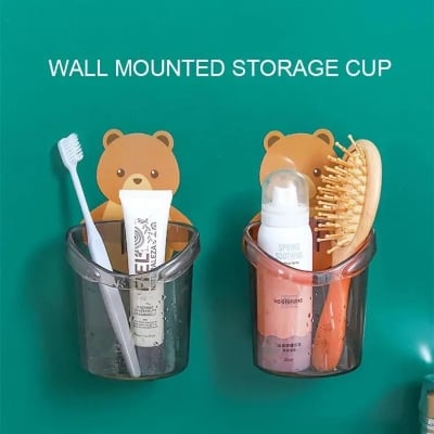 Picture of Keep Your Bathroom Organized with the Creative Storage Cup - Toothpaste and Toothbrush Holder Multicolor