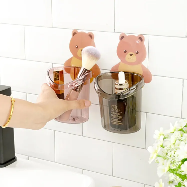 Picture of Keep Your Bathroom Organized with the Creative Storage Cup - Toothpaste and Toothbrush Holder Multicolor