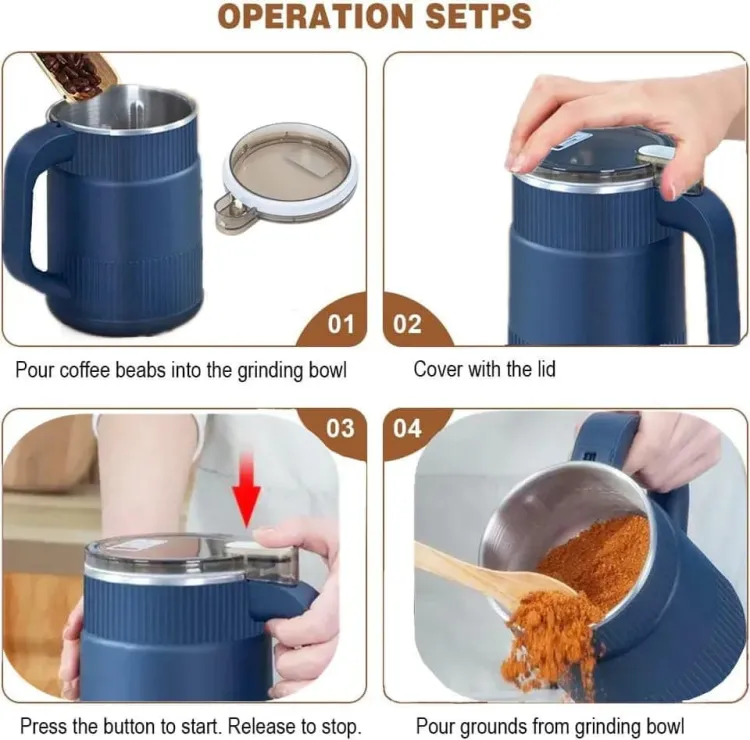 Picture of Household Small Powder Grinding Machine, Stainless Steel Electric Spice Grinder Fine Powder, Multifunctional Powder Grinder for Kitchen, Coffee Grinder Machine for Spices Multicolor