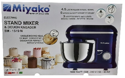 Picture of 4.5 Liter Miyako Electric Stand Mixer 1800Watt | SM-1519 N Multicolor
