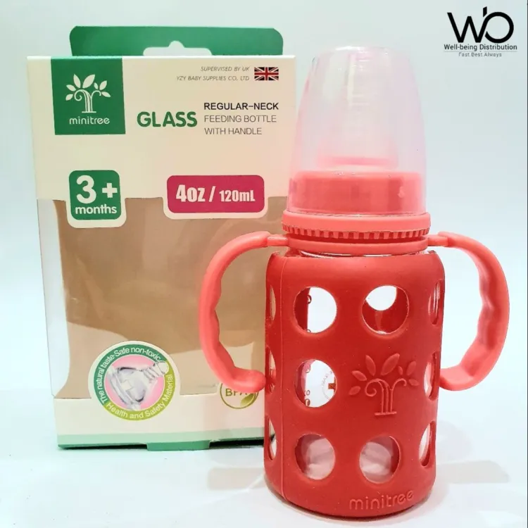 Picture of Baby Glass Feeder 120 ml/40z (Silicon Cover) Multicolor