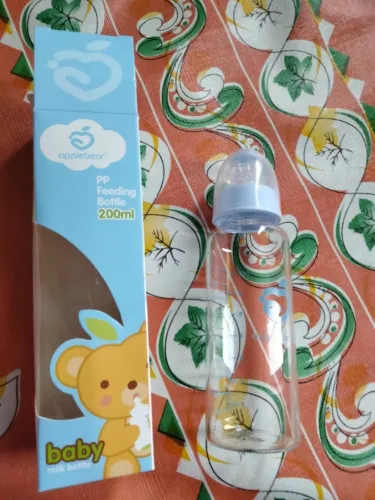 Picture of ApplebearBaby Feeder Apple Bear PP Feeding Glass Bottle with Silicone Nipple 200ml Multicolor