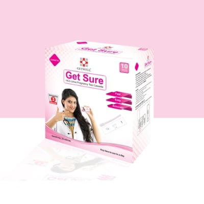 Picture of 02 Pcs Get Sure Pregnancy Test Digital Cassette Device Kit / Urine HCG Check Strips 