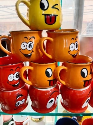 Picture of Emoji Ceramic Mugs For Coffee, Tea, Water, Milk Cup Gift- 1 piece - Coffee Mug Multicolor