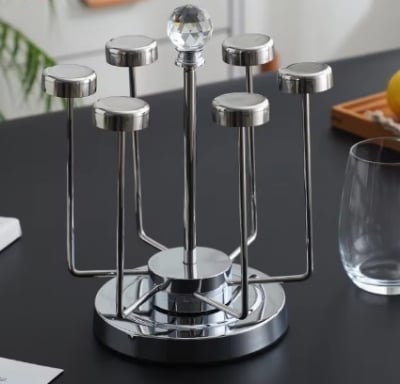 Picture of Stainless Steel Moving Glass Holder - 6 Holder - Silver Multicolor