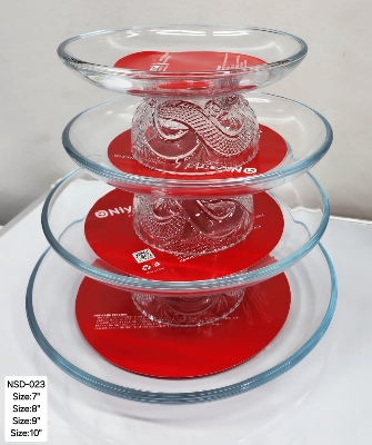 Picture of 4 Pcs Tempered Glass Round Shaped Serving Bowls Set NSD-023 Multicolor