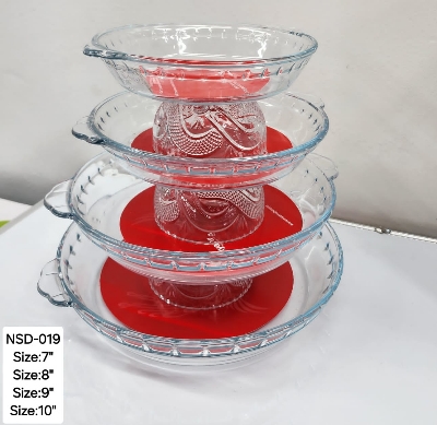 Picture of 4 Pcs Tempered Glass Round Shaped Serving Bowls Set NSD-019 Multicolor