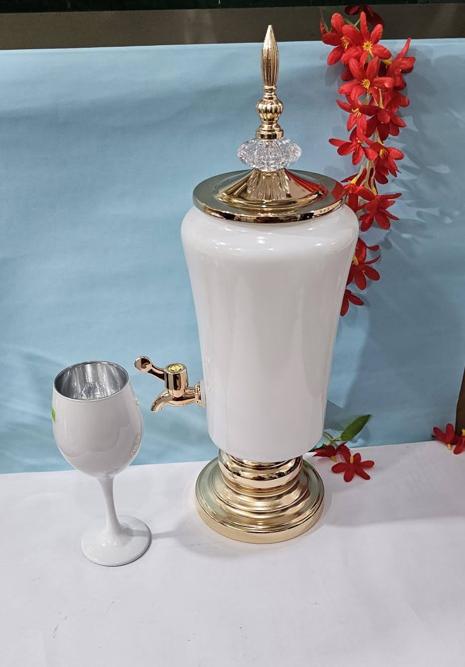 Picture of 7 Pcs Golden Glass Juice Dispenser & Glass Set3 Multicolor