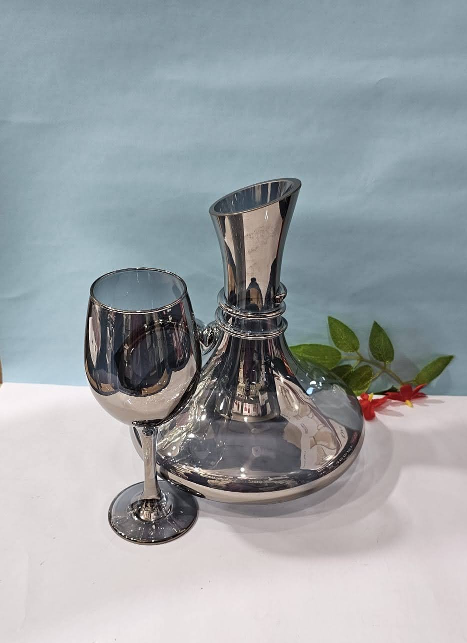 Picture of 7 Pcs Borosilicate Glass Water Juice Jug & Glass Set Multicolor