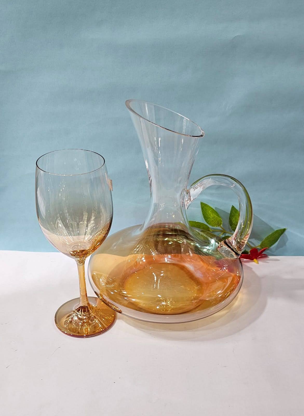 Picture of 7 Pcs Borosilicate Glass Water Juice Jug & Glass Set2 Multicolor