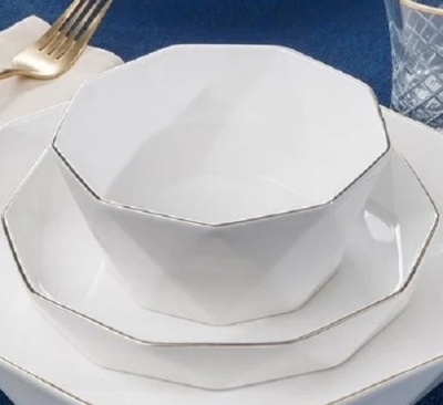 Picture of 7 Pcs Diamond Bowl Set Including Serving Dish , Oven Proof porcelain Ceramic Porcelain Snack Bowl Set,Ceramic Soup & Firni Bati Multicolor