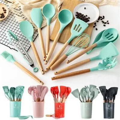 Picture of 12 pcs Silicone Spatula Sets Heat-Resistant Non-Stick Spatula with Iron Core for Baking Multicolor