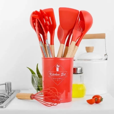 Picture of 12 pcs Silicone Spatula Sets Heat-Resistant Non-Stick Spatula with Iron Core for Baking Multicolor