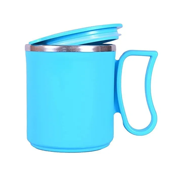 Picture of 1pcs Coffee Mug with Stainless Steel for Tea Milk Mug Inner Stylist Double Wall Cup for Home Office Restaurant Use Gift Hot mug Stainless steel inner Multicolor