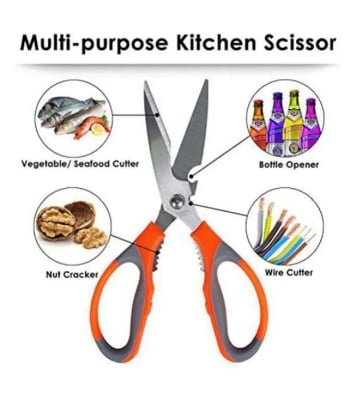 Picture of Stainless Steel Kitchen Scissors / Fish Cutting Scissors Orange