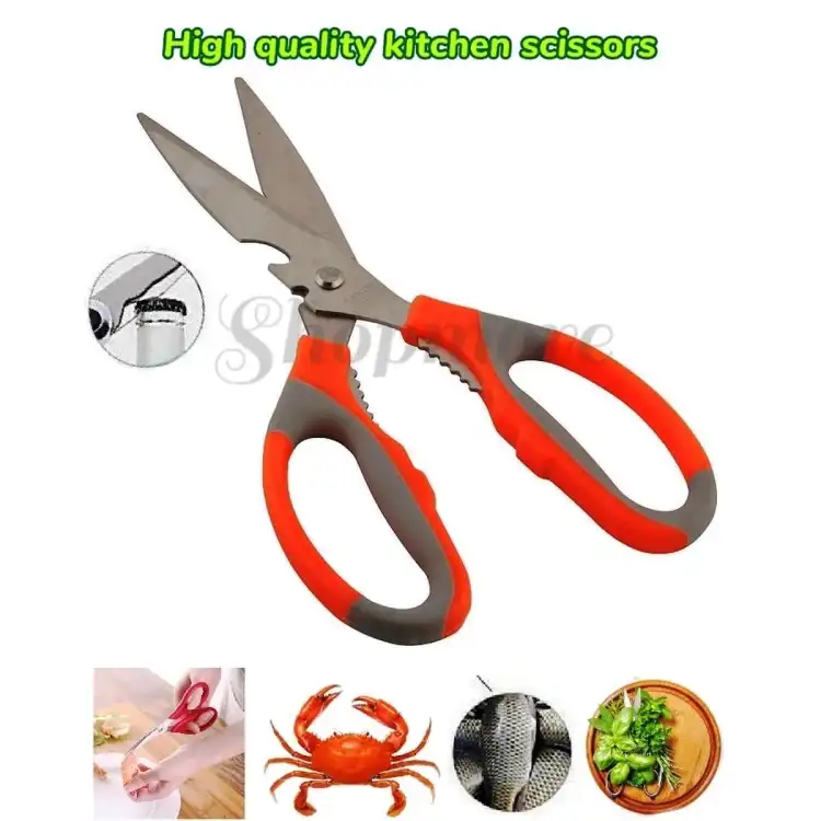 Picture of Stainless Steel Kitchen Scissors / Fish Cutting Scissors Orange