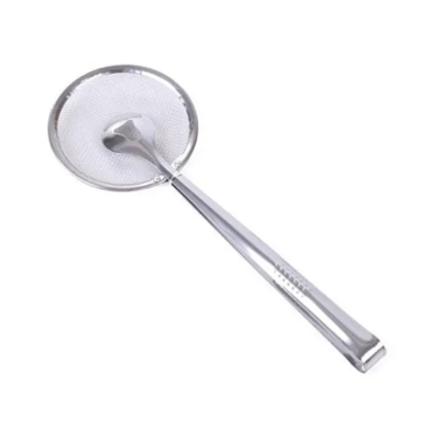 Picture of Kitchen Multi-purpose Filter Spoon Tongs Fried Food Strainer Clamp Colander Tool Silver